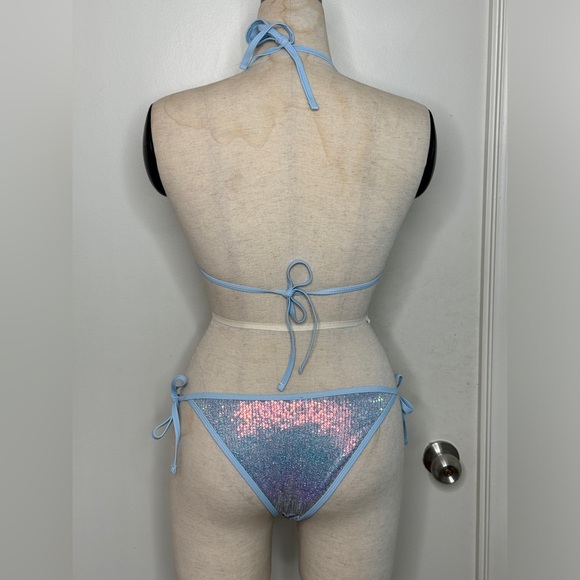 Blue sequins bikini set - Picture 3 of 10